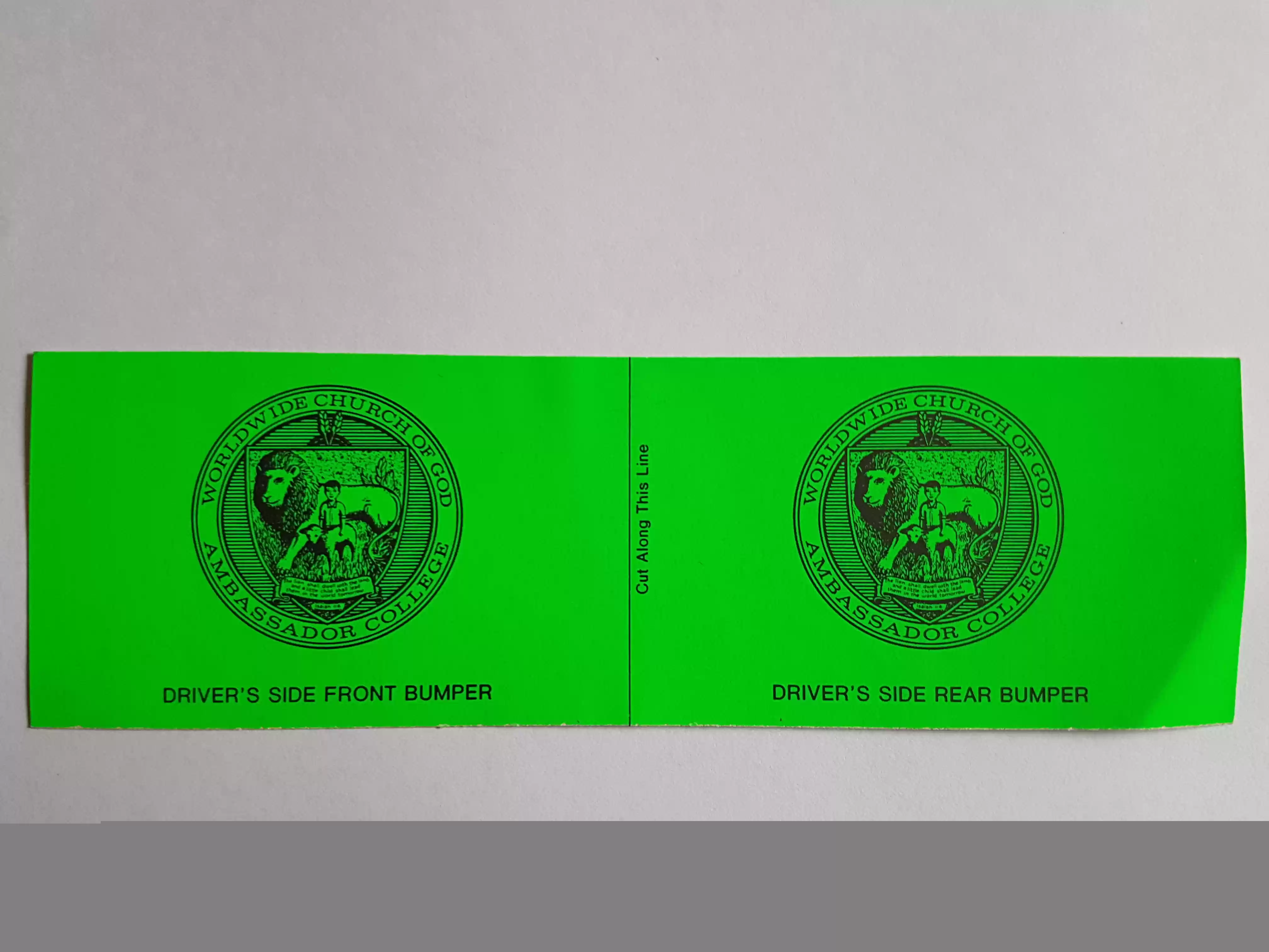 Car bumper stickers